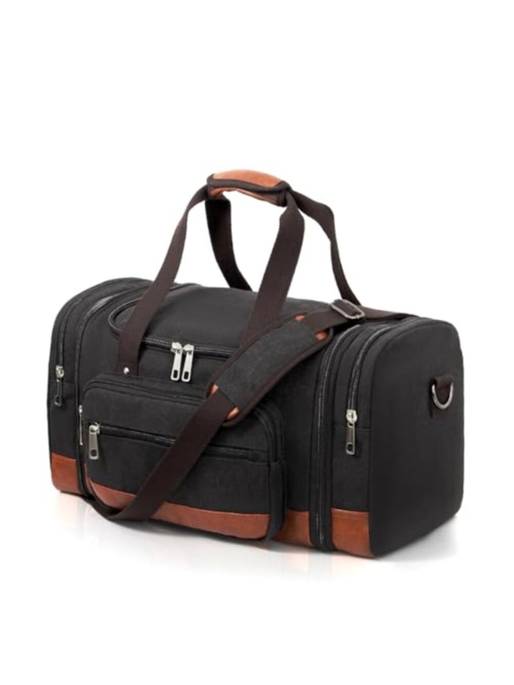 Voylic Expandable Canvas Duffle Bag Men Travel Overnight Gym Carry On